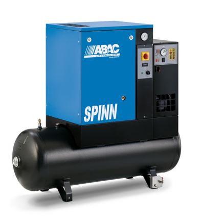 ABAC SPINN 2.2 E10 2.2kW 10Bar 3HP 200Ltr Compressor, Receiver Mounted, with Dryer - SINGLE PHASE