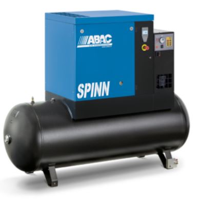 4152022653 ABAC SPINN.E 15kW 10Bar 20HP 270Ltr Compressor, Receiver Mounted, with Dryer