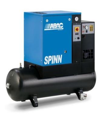 ABAC SPINN 5.5kW 10Bar 7.5HP 270Ltr Compressor, Receiver Mounted with dryer
